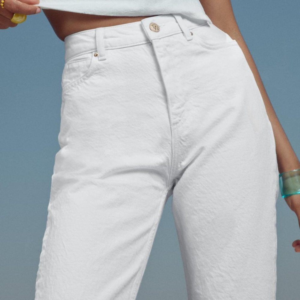 NWOT Zara 5862/091 White Denim Jeans Size 0 - Picture 4 of 9